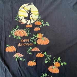 Halloween Black With Pumpkins T-shirt, Women’s  2X (18W-20W)